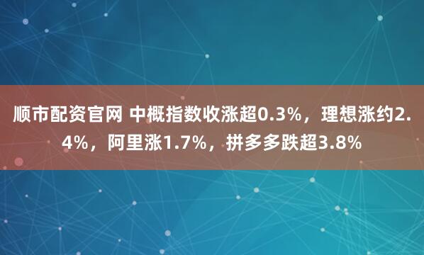 顺市配资官网 中概指数收涨超0.3%，理想涨约2.4%，阿里涨1.7%，拼多多跌超3.8%